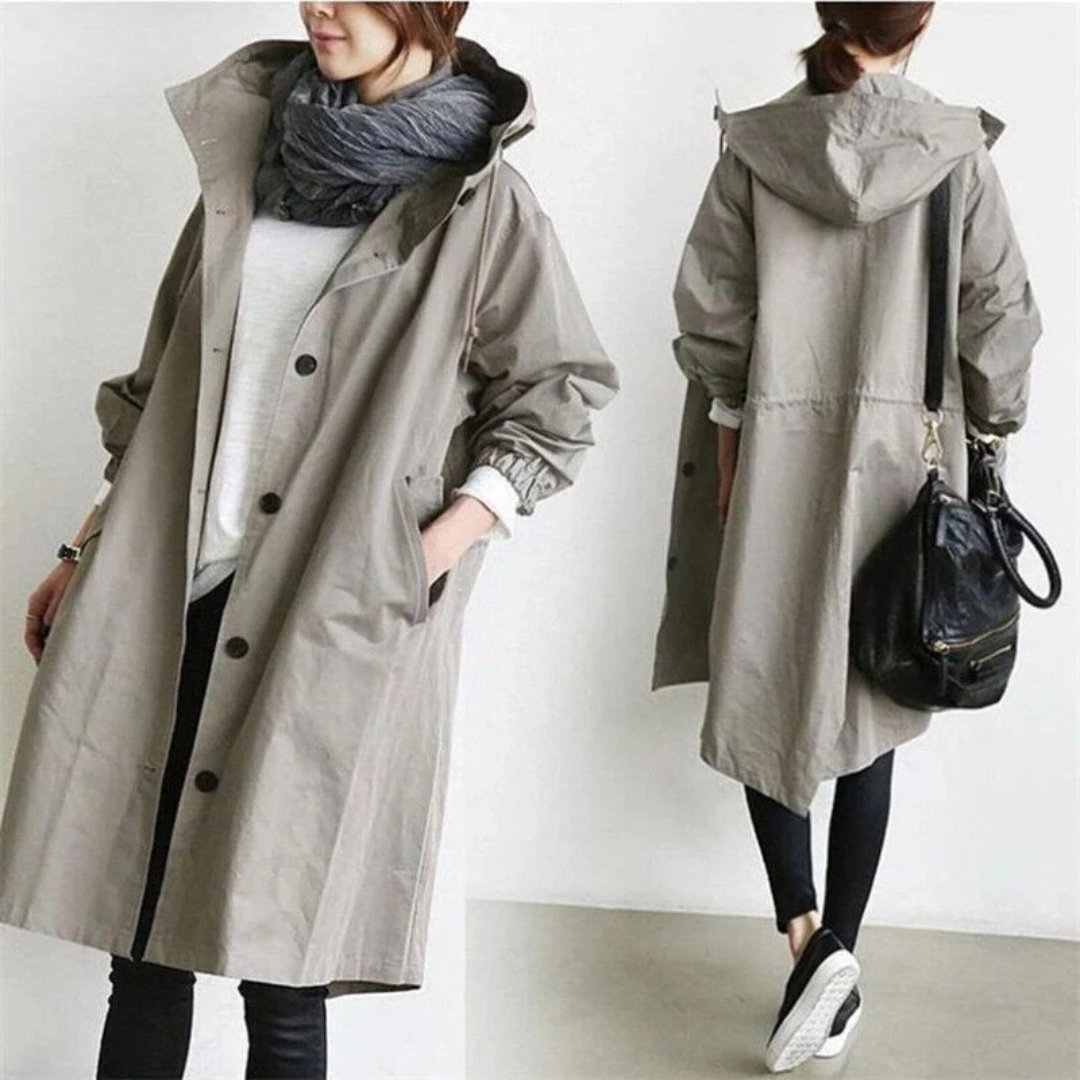 Nerida | Klasyczny Długi Wodoodporny Trench Coat