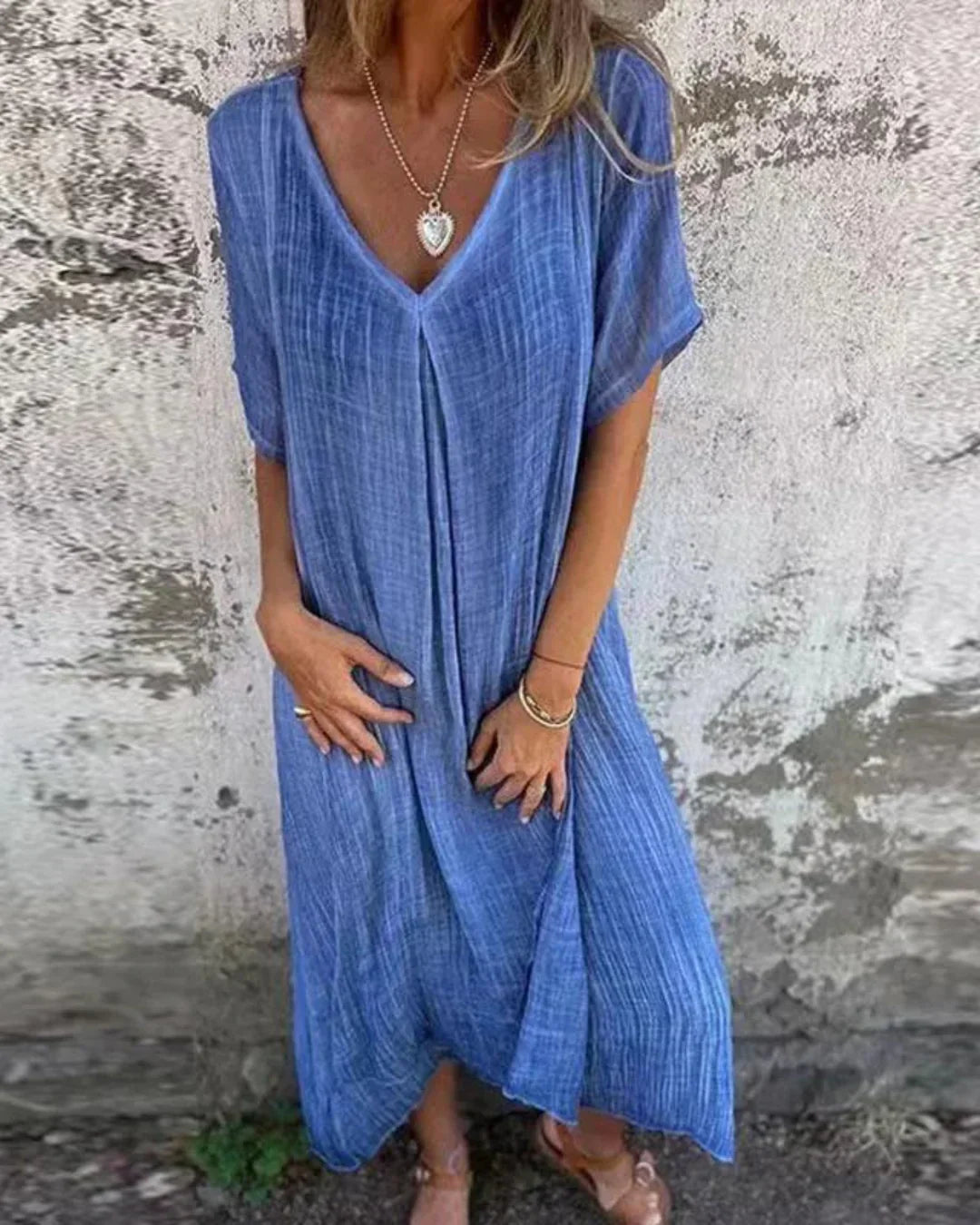 Sukienka Boho Alba – 100% Ekologiczny Len, Korzystny Krój i Oddychający Materiał dla Komfortu