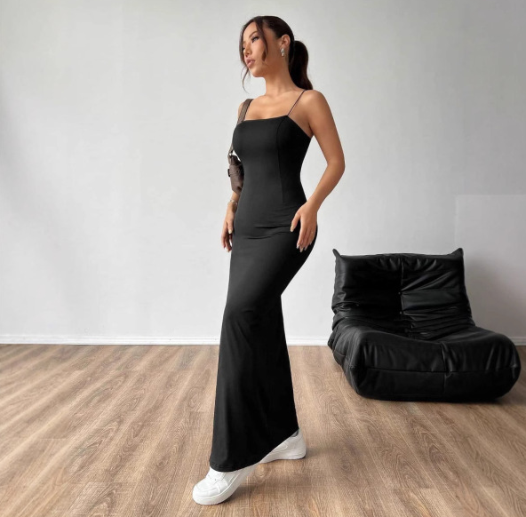 Valessia Sukienka Damska Maxi – Elegancka Letnia Sukienka Bez Rękawów z Rozcięciem i Zwiewnym, Seksownym Krojem