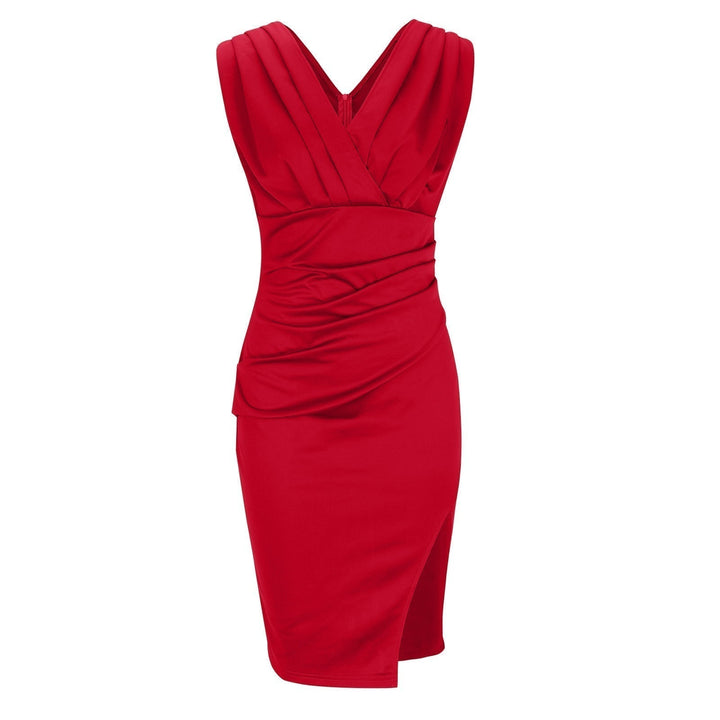Florabelle | Elegancka Midi Sukienka z Plisowanym Fasonem i Boku