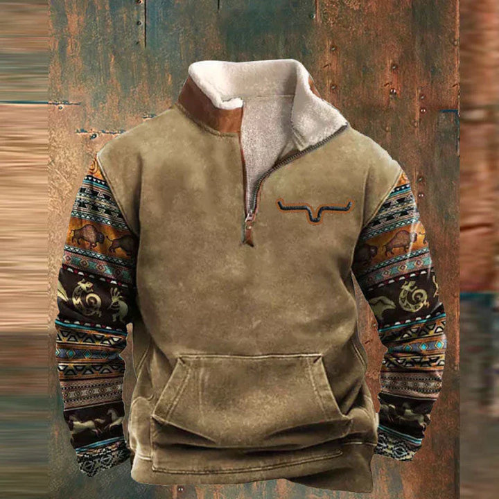 Tim | Klasyczny sweter zapinany na zamek w stylu western