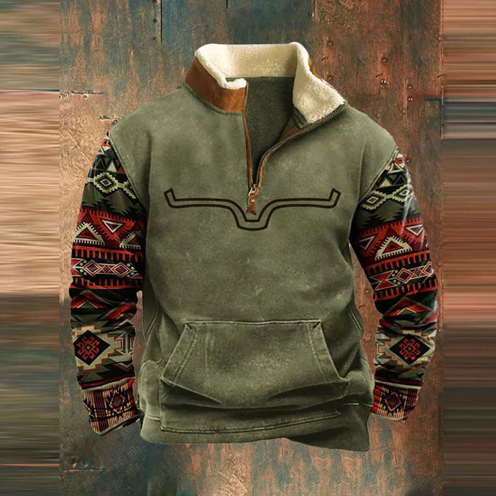 Tim | Klasyczny sweter zapinany na zamek w stylu western