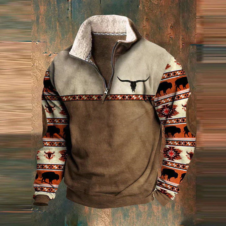 Tim | Klasyczny sweter zapinany na zamek w stylu western
