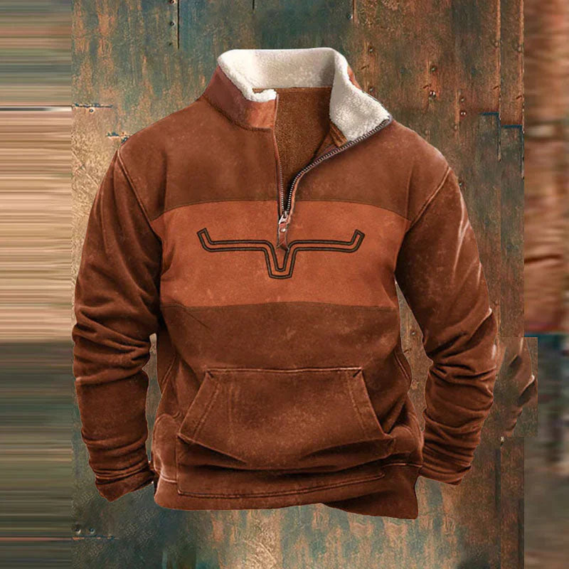 Tim | Klasyczny sweter zapinany na zamek w stylu western