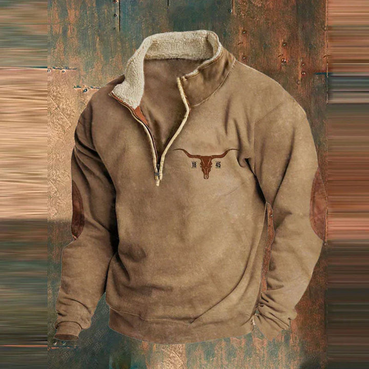 Tim | Klasyczny sweter zapinany na zamek w stylu western