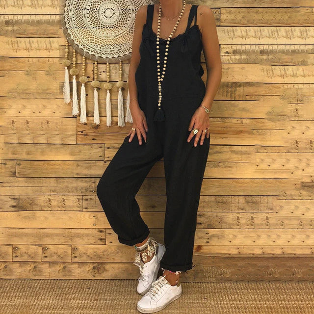 Seraphine damski kombinezon – Boho styl bez rękawów, lekki materiał i letni komfort