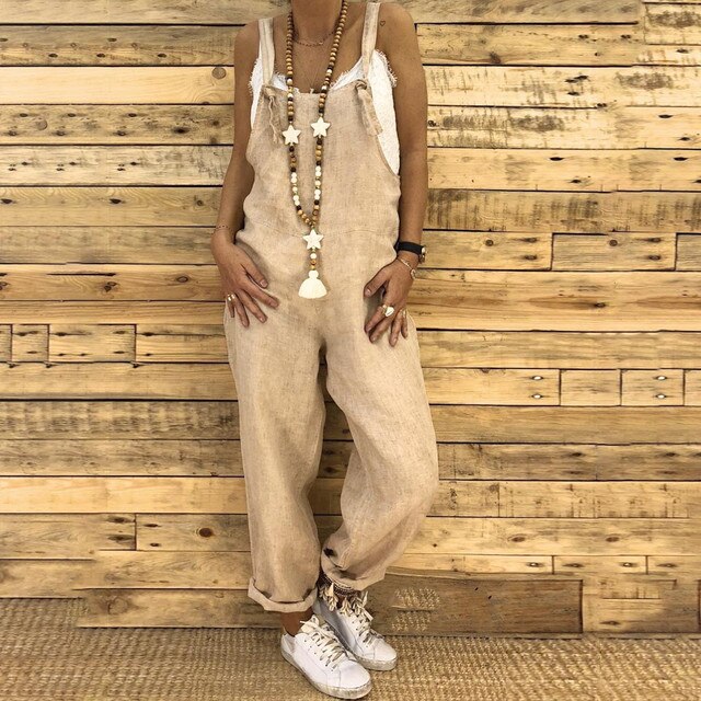 Seraphine damski kombinezon – Boho styl bez rękawów, lekki materiał i letni komfort