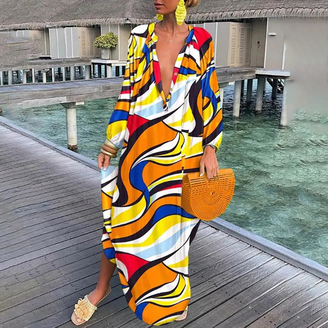 Paulette Sukienka Długa Damska – Lekki Styl Boho Maxi Idealny na Plażę i Lato