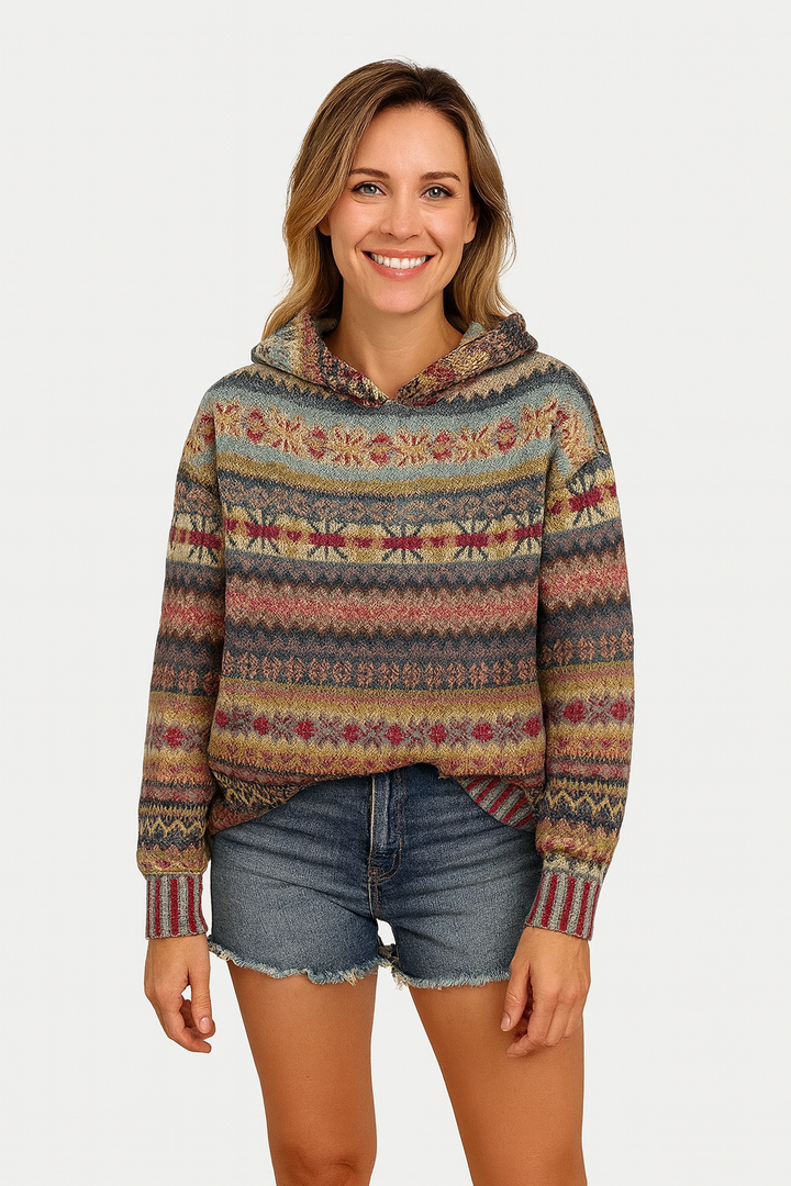 Zinnia | Przytulny sweter z kapturem inspirowany skandynawskim stylem