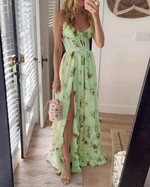 Sukienka Emery Damska Midi – Elegancka sukienka z koronką w kwiaty na stylowe przyjęcia i wesela
