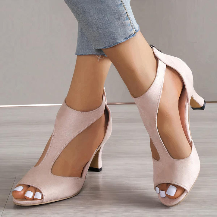 Damskie Sandały na Obcasie Cassie – Eleganckie Buty z Wycięciami i Wspierającą Wkładką