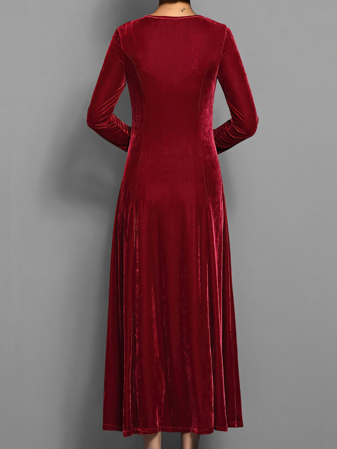 Sonia Damska Sukienka Midi – Eleganckie Długie Rękawy & Ponadczasowy Design na Jesienne Stylizacje