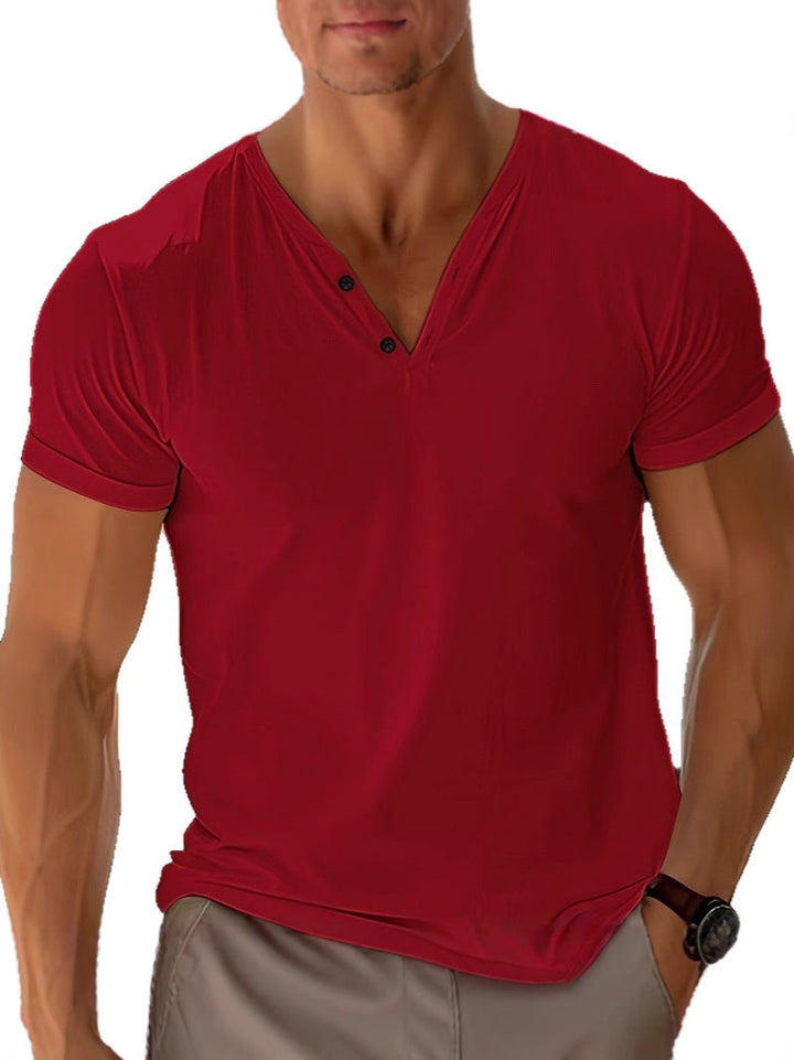 Damon T-Shirt Męski na Lato – Gładki T-Shirt z Krótkim Rękawem z Lekkiej i Oddychającej Bawełny
