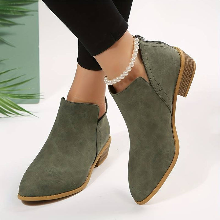 Emily Damskie Botki – Stylowe Szpiczaste Buty z Antypoślizgową Podeszwą & Eleganckim Wykończeniem