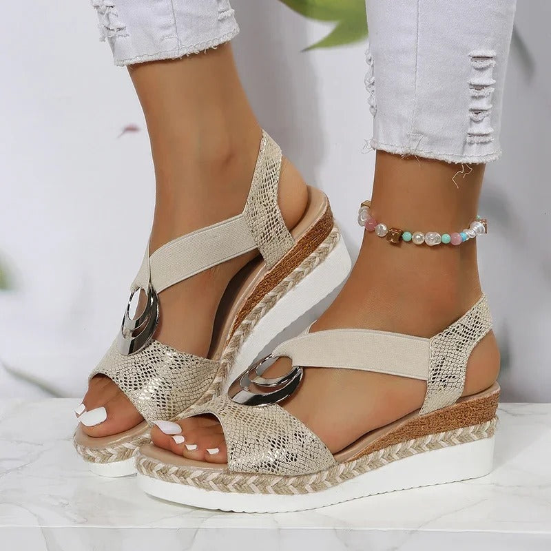 Willow Damskie Sandały na Koturnie – Letnie Glamour Sandały z Wygodnymi Obcasami i Stylowym Wyglądem Riviera