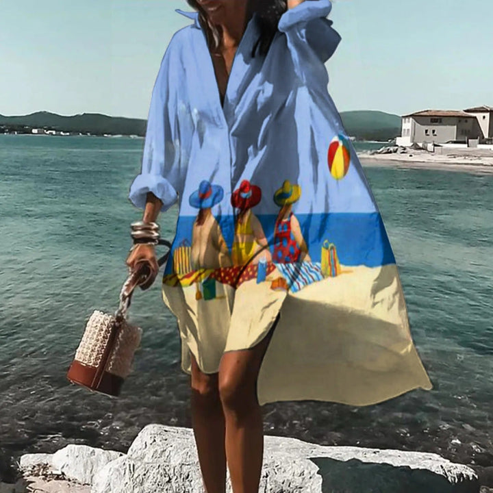 Florence Sukienka Koszulowa Damska – Swobodna Sukienka z Lnu z Prostym Krojem i Letnim Stylem