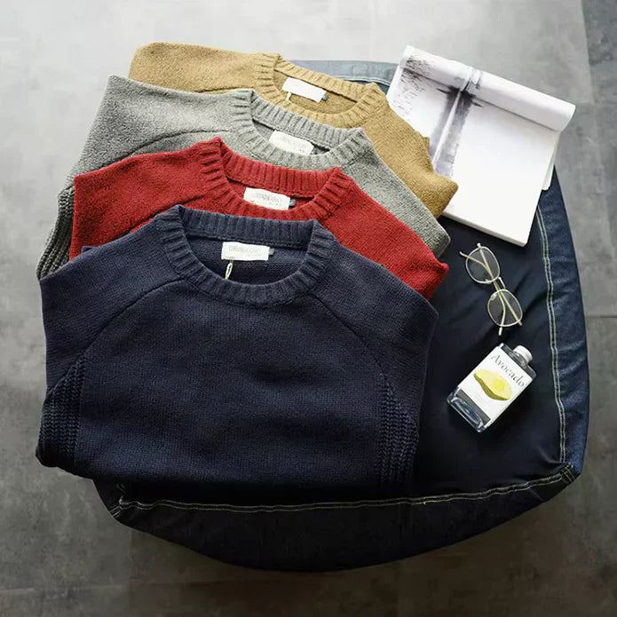 Cortina | Sweter z wełny vintage z łatanami na łokciach