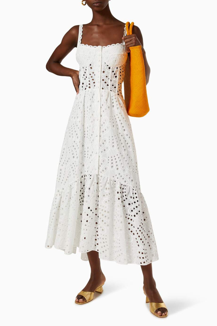 Brylene Sukienka Maxi Damska – Bawełniana Koronka, Letni Boho Look & Zwiewny Komfort