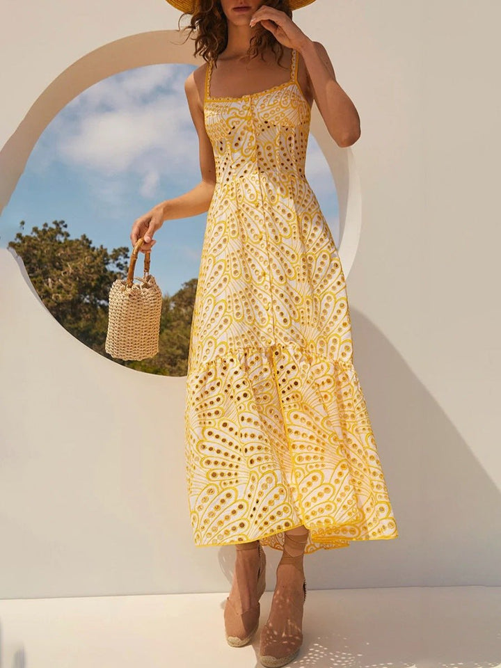 Brylene Sukienka Maxi Damska – Bawełniana Koronka, Letni Boho Look & Zwiewny Komfort