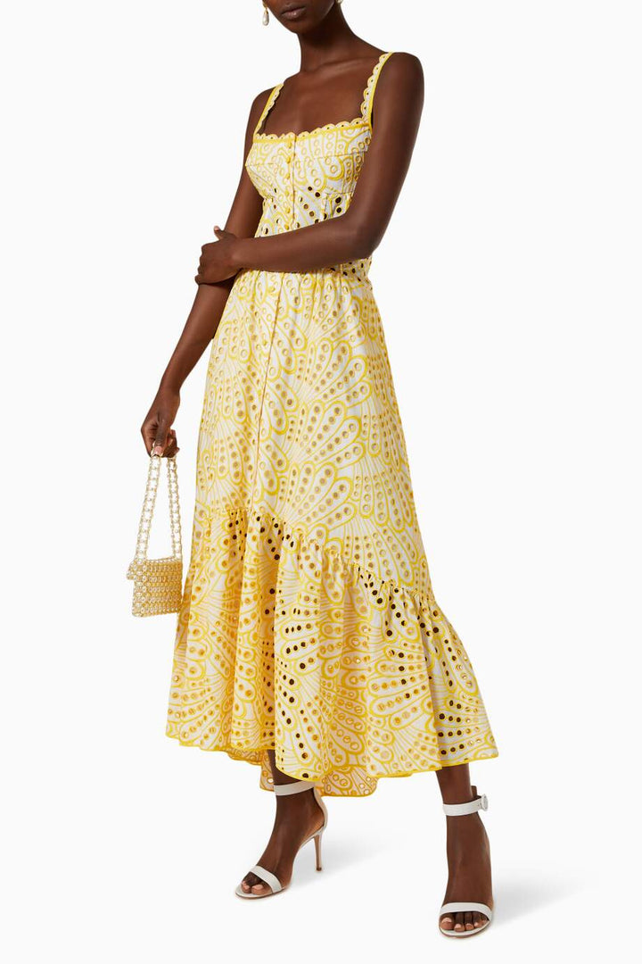 Brylene Sukienka Maxi Damska – Bawełniana Koronka, Letni Boho Look & Zwiewny Komfort