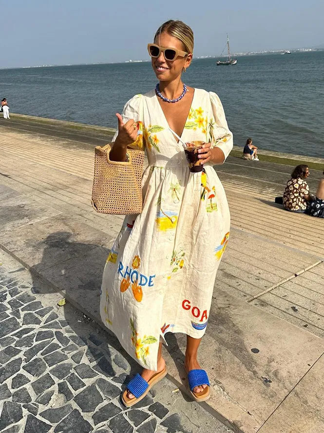 Lou Sukienka Długa Damska – Lekka i Zwiewna Sukienka Boho Maxi na Lato i Plażę