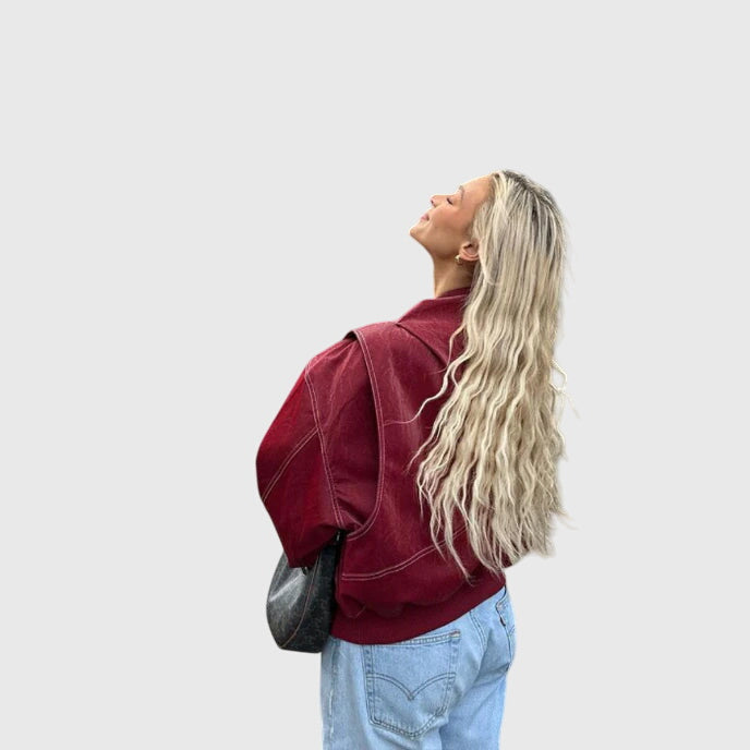Faye | Casual Oversized Kurtka Skórzana