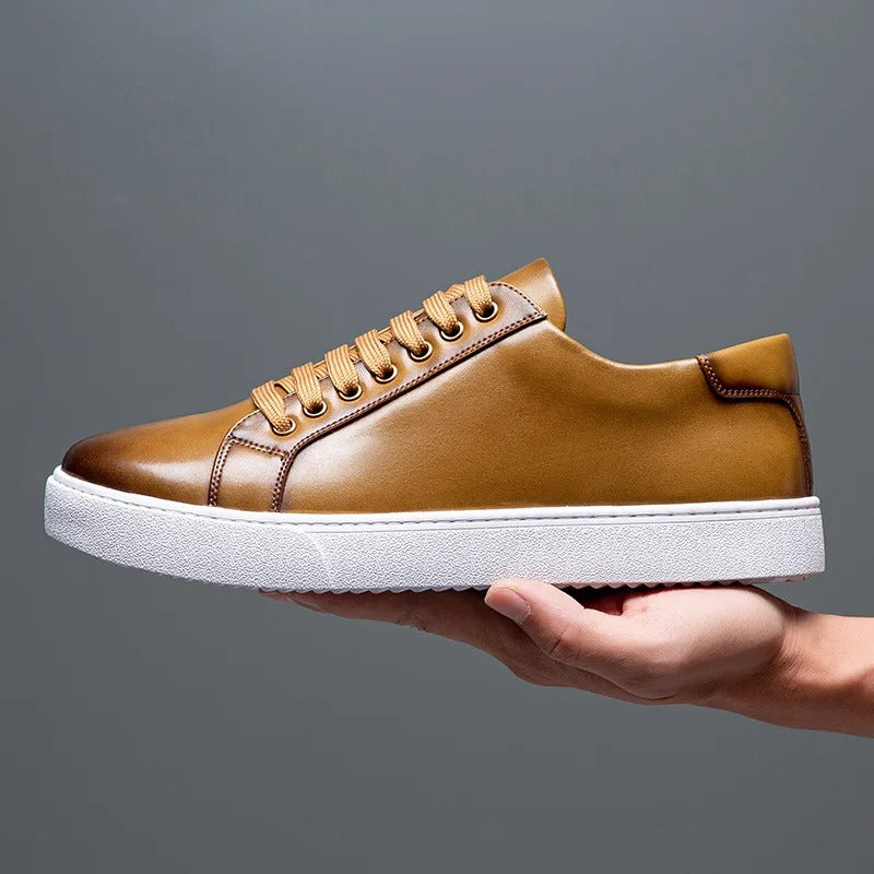 David Męskie Sneakersy Skórzane – Eleganckie Buty z Naturalnej Skóry z Wygodną Podeszwą i Ponadczasowym Designem
