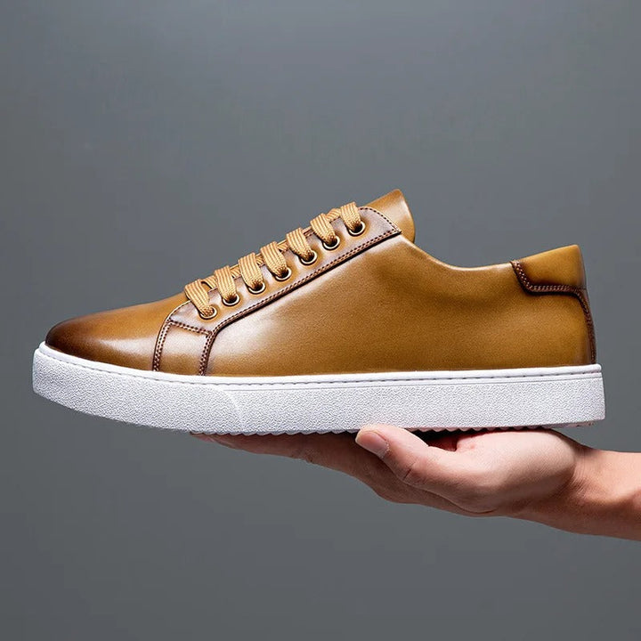 David Męskie Sneakersy Skórzane – Eleganckie Buty z Naturalnej Skóry z Wygodną Podeszwą i Ponadczasowym Designem