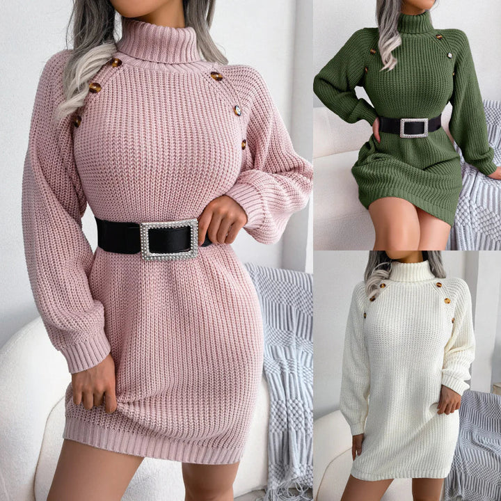 Erin Sukienka Sweter Damska – Miękka i Elegancka Dzianina z Długim Rękawem na Stylowy Casual Look