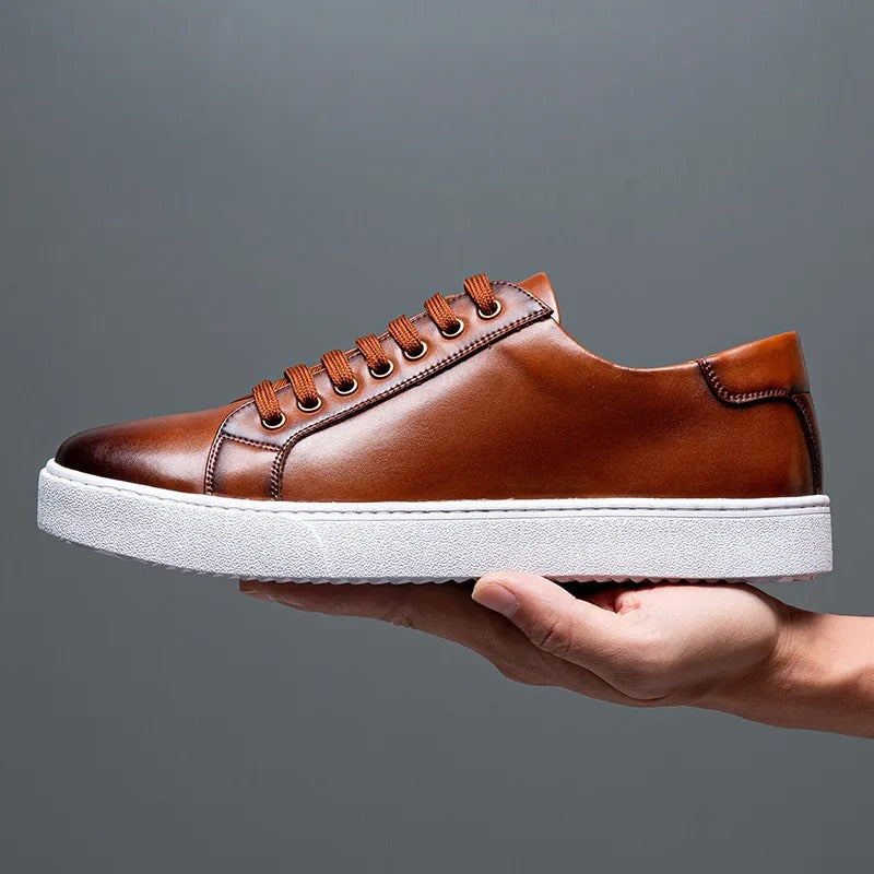 David Męskie Sneakersy Skórzane – Eleganckie Buty z Naturalnej Skóry z Wygodną Podeszwą i Ponadczasowym Designem