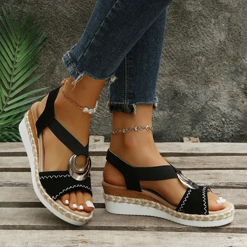 Willow Damskie Sandały na Koturnie – Letnie Glamour Sandały z Wygodnymi Obcasami i Stylowym Wyglądem Riviera