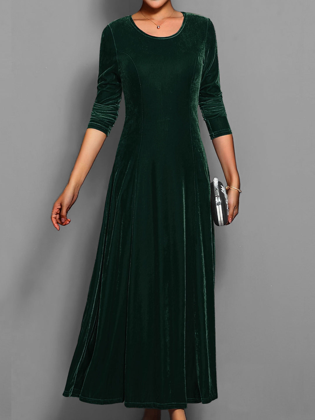 Sonia Damska Sukienka Midi – Eleganckie Długie Rękawy & Ponadczasowy Design na Jesienne Stylizacje