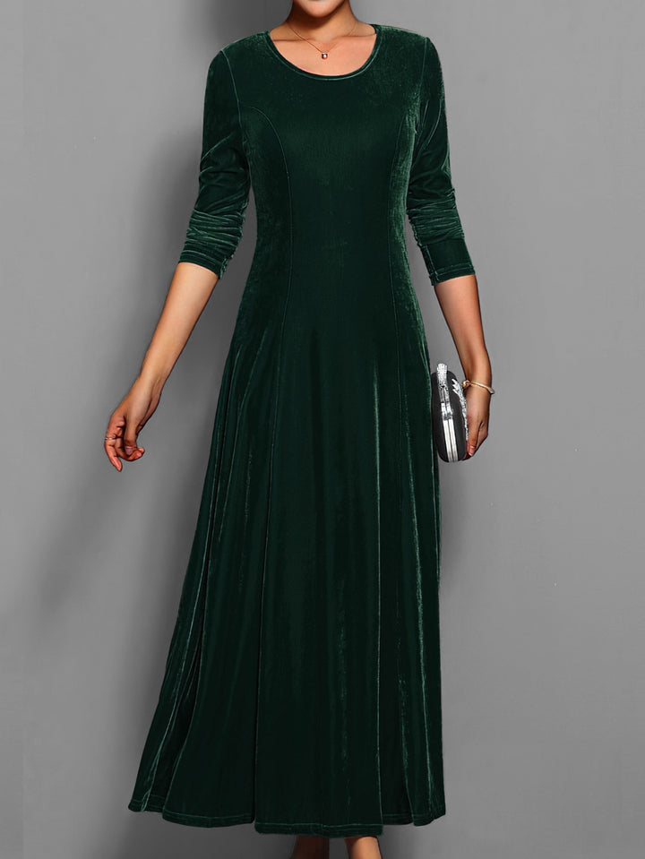 Sonia Damska Sukienka Midi – Eleganckie Długie Rękawy & Ponadczasowy Design na Jesienne Stylizacje