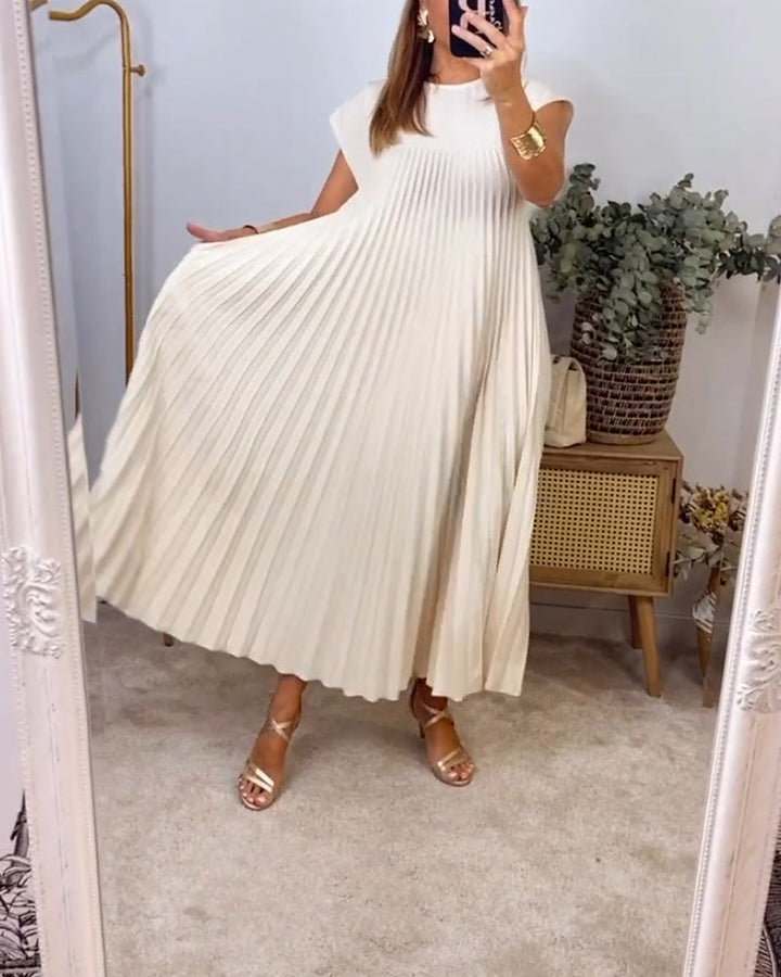 Mariana Sukienka Midi Damska – Elegancka Plisowana Sukienka Bez Rękawów na Co Dzień i Specjalne Okazje