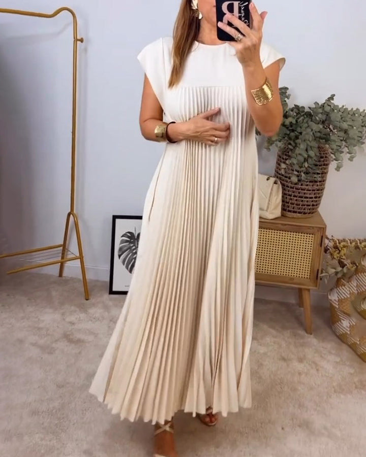 Mariana Sukienka Midi Damska – Elegancka Plisowana Sukienka Bez Rękawów na Co Dzień i Specjalne Okazje