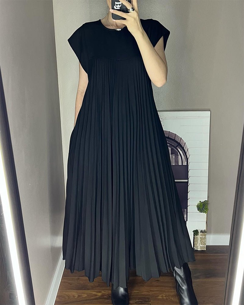 Mariana Sukienka Midi Damska – Elegancka Plisowana Sukienka Bez Rękawów na Co Dzień i Specjalne Okazje