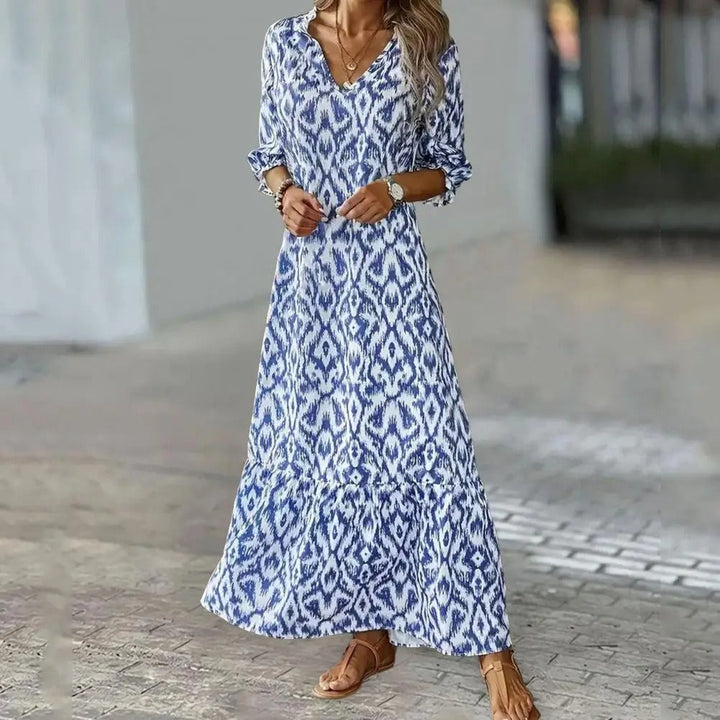Sarah Sukienka Maxi Damska – Zwiewna Letnia Sukienka z Mieszanki Bawełny i Eleganckim Krojem