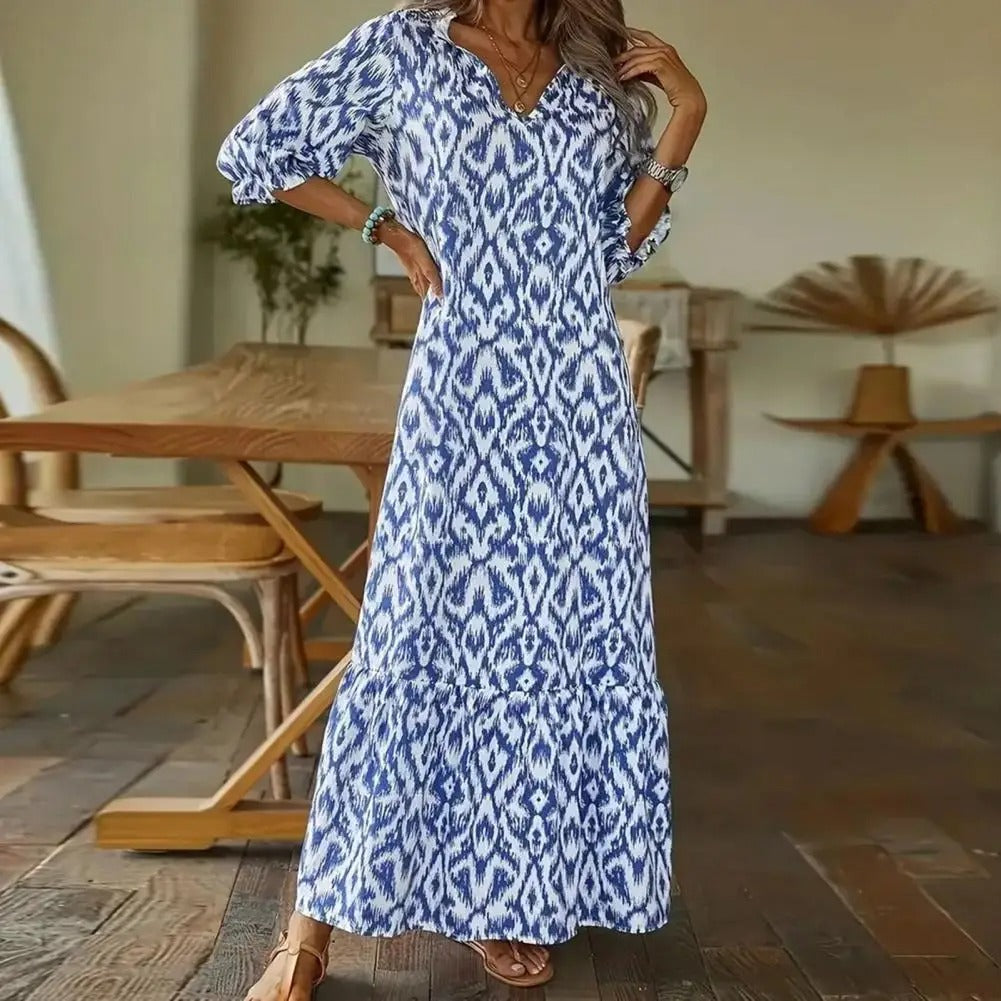 Sarah Sukienka Maxi Damska – Zwiewna Letnia Sukienka z Mieszanki Bawełny i Eleganckim Krojem