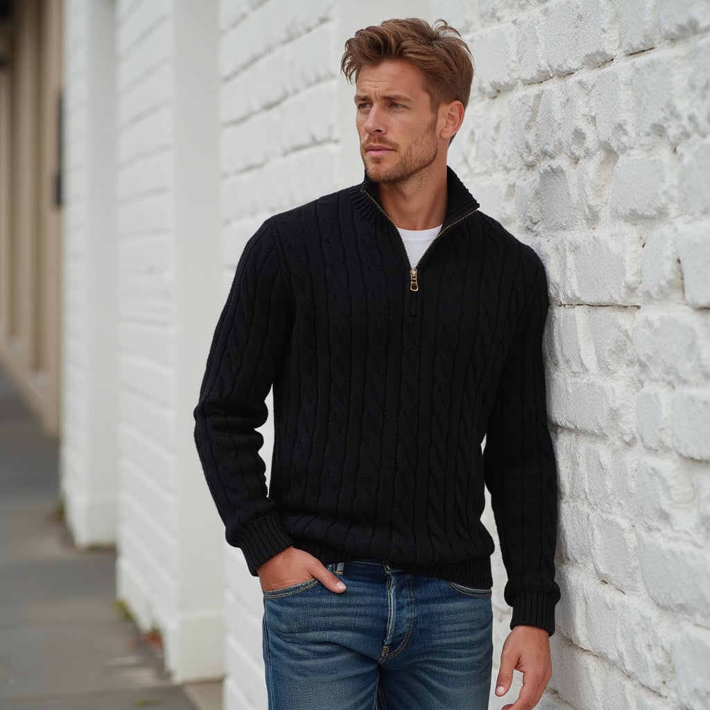 Sweter męski Lincoln – Lekki dzianinowy jersey z luźnym krojem dla całorocznego komfortu