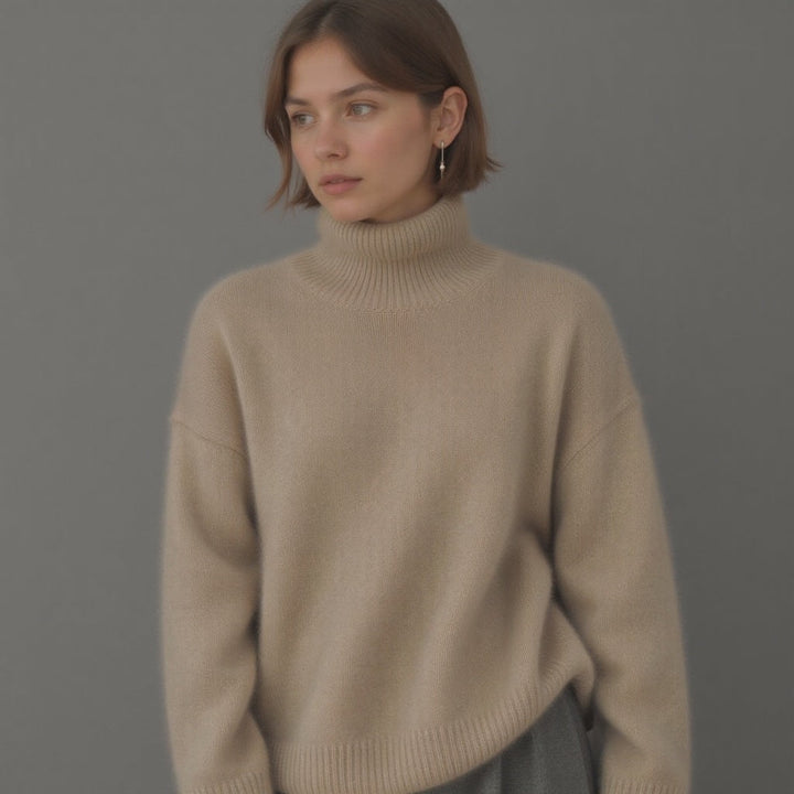 Sydney Sweter Damski Oversize z Golfem z Kaszmiru – Miękki, Ciepły i Elegancki