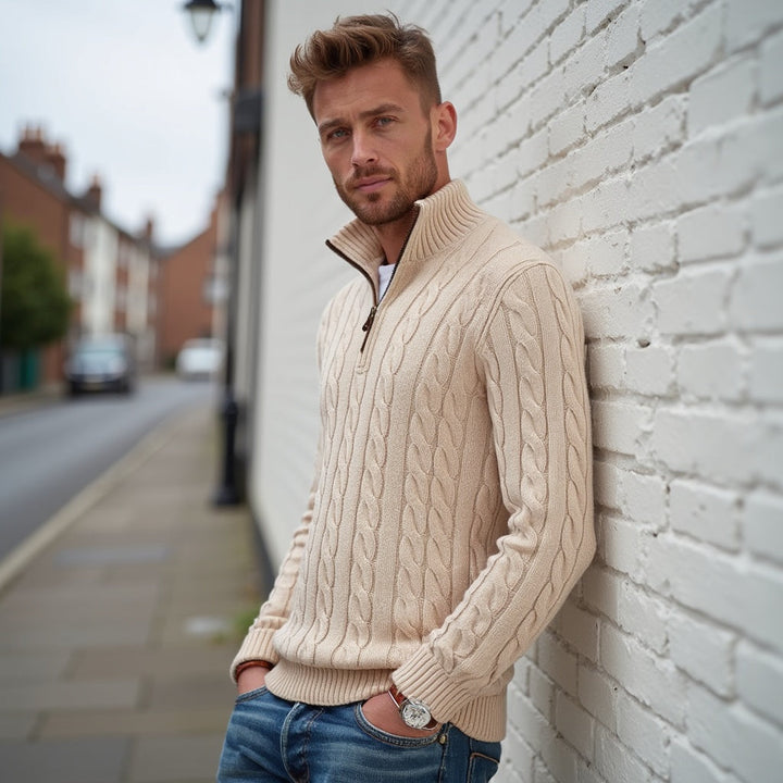 Sweter męski Lincoln – Lekki dzianinowy jersey z luźnym krojem dla całorocznego komfortu
