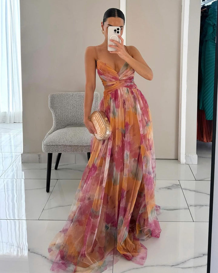 Jaciah Sukienka Maxi Damska – Elegancka Letnia Sukienka z Lekkich Tkanin na Wesela i Przyjęcia