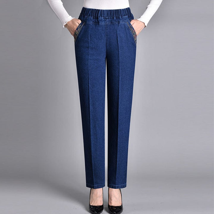 Karina | Eleganckie Jeansy Stretch z Wysokim Stanem