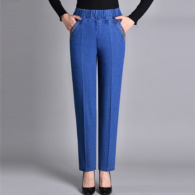 Karina | Eleganckie Jeansy Stretch z Wysokim Stanem