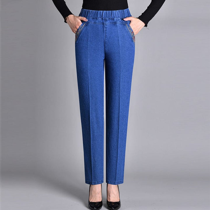 Karina | Eleganckie Jeansy Stretch z Wysokim Stanem