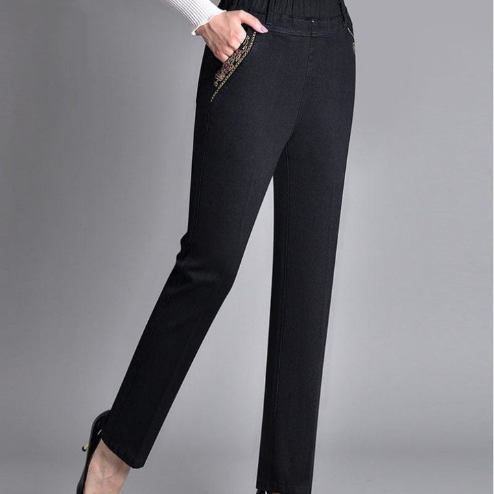 Karina | Eleganckie Jeansy Stretch z Wysokim Stanem