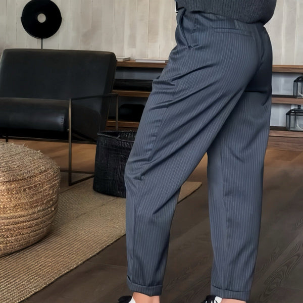 Mathilda Damskie Spodnie – Spodnie z Wysokim Stanem, Prostym Krojem i Eleganckim Wyglądem