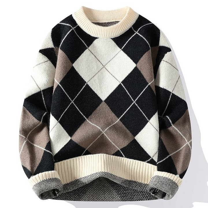 Presley Sweter Męski – Elegancki Sweter Jesienny z Nowoczesnym Wzorem Dzianiny