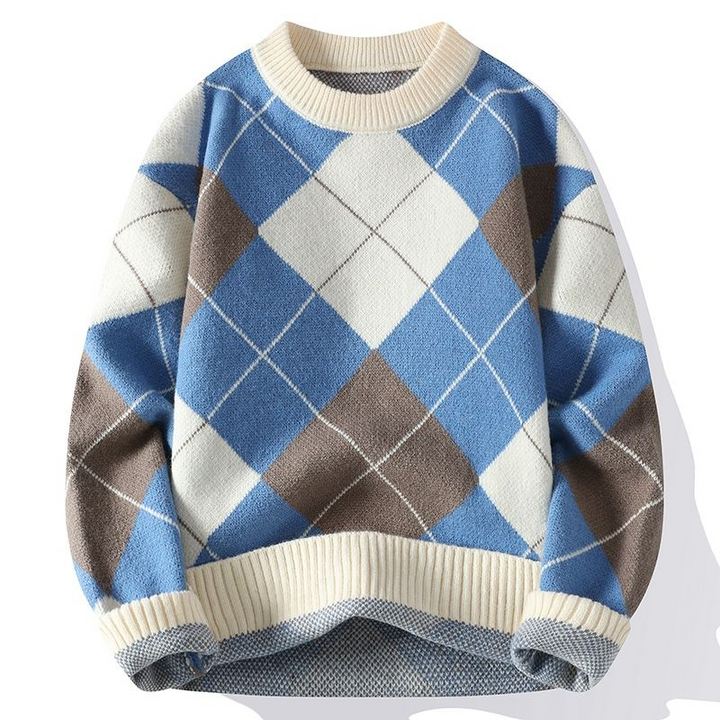 Presley Sweter Męski – Elegancki Sweter Jesienny z Nowoczesnym Wzorem Dzianiny
