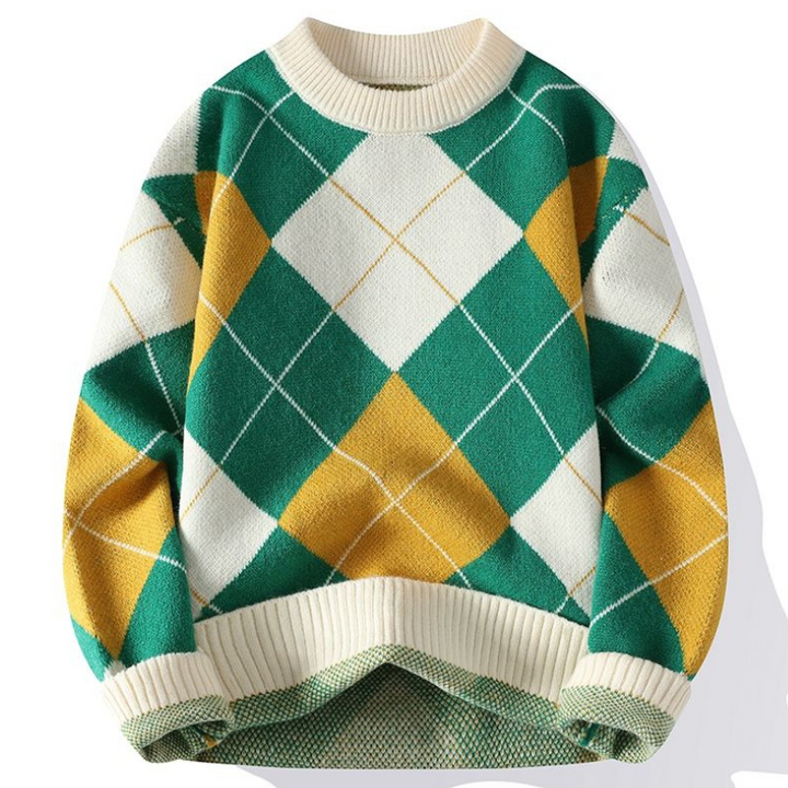 Presley Sweter Męski – Elegancki Sweter Jesienny z Nowoczesnym Wzorem Dzianiny